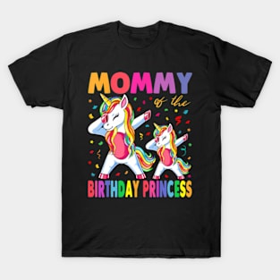 Mommy of the Birthday Princess Girl Dabbing Unicorn Mom T-Shirt